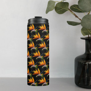 Bouteilles Isothermes Motif de plante d'oiseau de paradis orange sur fon