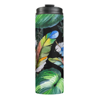 Bouteilles Isothermes Motif de plume d'oiseau d'aquarelle de l'aile. Aqu