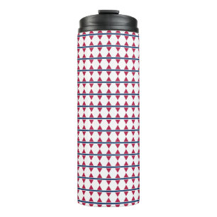 Bouteilles Isothermes Motif de rangées de triangles Rouge bleu et Blanc