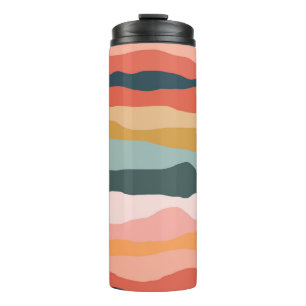 Bouteilles Isothermes Motif de rayure de corail terreux coloré abstrait