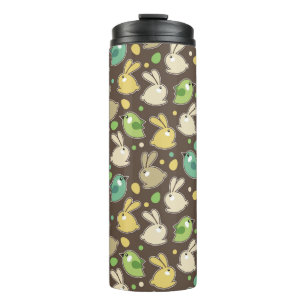 Bouteilles Isothermes motif de ressort avec des oeufs de pâques, oiseau