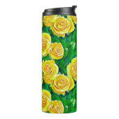 Bouteilles Isothermes Motif de Rose d'aquarelle jaune (Tourné sur la gauche)