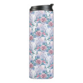 Bouteilles Isothermes Motif de rose de rose et de bleu (Tourné sur la gauche)