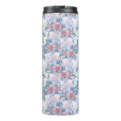 Bouteilles Isothermes Motif de rose de rose et de bleu (Dos)