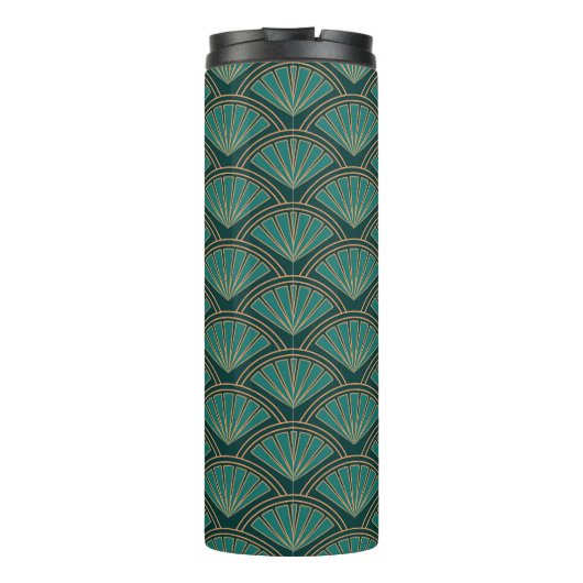 Bouteilles Isothermes Motif de style Art déco en vert turquoise (Dos)