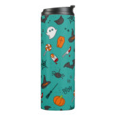 Bouteilles Isothermes Motif de style plat Halloween Turquoise. (Tourné sur la gauche)