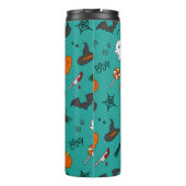 Bouteilles Isothermes Motif de style plat Halloween Turquoise. (Dos)