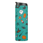 Bouteilles Isothermes Motif de style plat Halloween Turquoise. (Tourné sur la droite)