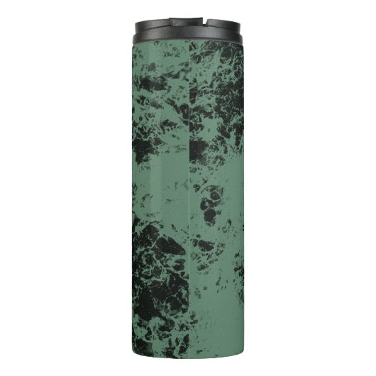 Bouteilles Isothermes Motif de texture marbre en noir et vert (Dos)