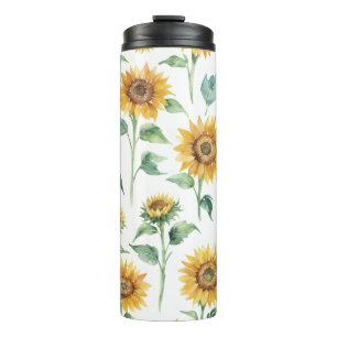 Bouteilles Isothermes Motif de tournesol Aquarelle Botanique