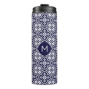 Bouteilles Isothermes Motif de tuiles portugaises Monogramme personnalis