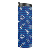 Bouteilles Isothermes Motif de vagues nautique mignon (Tourné sur la droite)
