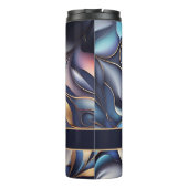 Bouteilles Isothermes Motif de vrilles 3D bleu doré (Dos)