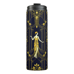 Bouteilles Isothermes Motif décoratif doré et noir Gabsy