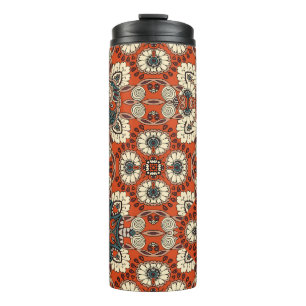 Bouteilles Isothermes Motif décoratif sans couture avec floral et cachet