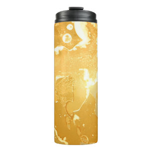 Bouteilles Isothermes Motif d'encre de marbre jaune doré