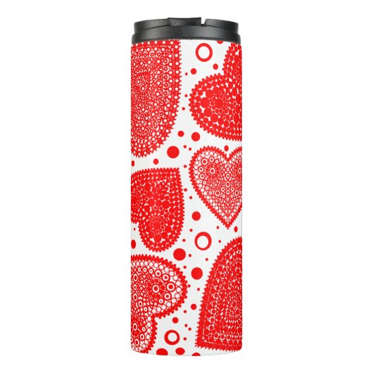 Bouteilles Isothermes Motif des coeurs et des points rouges (Dos)