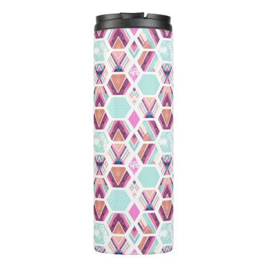 Bouteilles Isothermes Motif d'hexagone d'aquarelle (Dos)