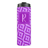 Bouteilles Isothermes Motif diamant à trois tons violet monogramme (Devant)