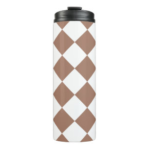 Bouteilles Isothermes Motif diamant en blanc et Mocha Mousse