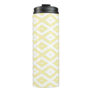 Bouteilles Isothermes Motif diamant jaune pâle et blanc