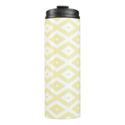 Bouteilles Isothermes Motif diamant jaune pâle et blanc (Devant)