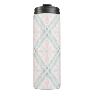 Bouteilles Isothermes Motif diamant pastel vert et rose
