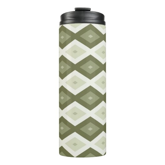 Bouteilles Isothermes Motif diamant vert olive (Devant)