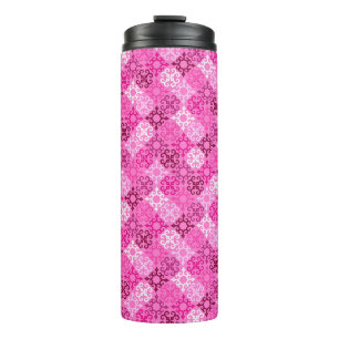 Bouteilles Isothermes Motif diamanté à filigrane rose