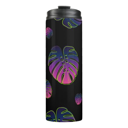 Bouteilles Isothermes Motif d'illustration de feuille tropicale Monstera (Devant)