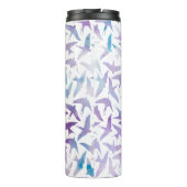 Bouteilles Isothermes Motif d'oiseaux d'aquarelle violet (Dos)