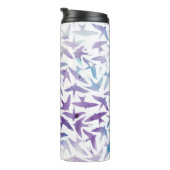 Bouteilles Isothermes Motif d'oiseaux d'aquarelle violet (Tourné sur la droite)