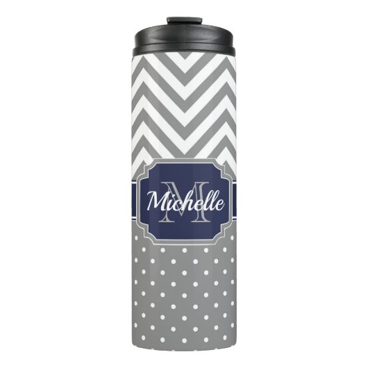 Bouteilles Isothermes Motif Dots & Chevrons (Devant)