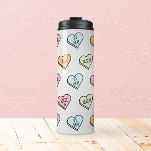 Bouteilles Isothermes Motif du Coeur de bonbons de Valentine Sarcastique