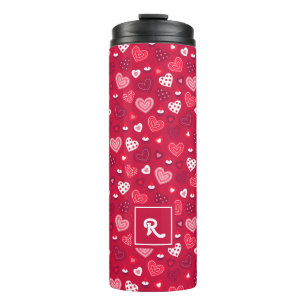 Bouteilles Isothermes Motif du coeur de Valentine rouge et blanc