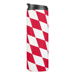 Bouteilles Isothermes Motif du drapeau diamant de Bavière rouge et blanc