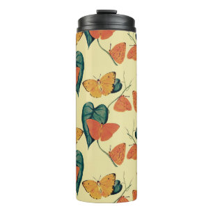Bouteilles Isothermes Motif élégant vintage de papillons et de feuilles