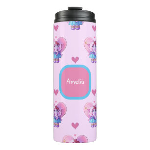 Bouteilles Isothermes Motif Eléphant mignon (avec votre nom)