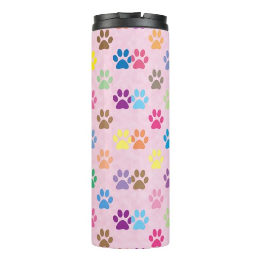 Bouteilles Isothermes Motif empreinte de patte coloré (Dos)