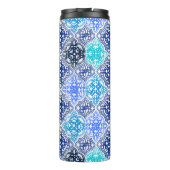 Bouteilles Isothermes Motif en carrelage marocain peint en bleu (Dos)