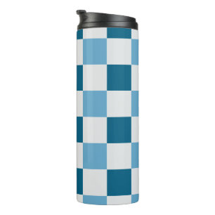 Bouteilles Isothermes Motif en damier blanc et bleu