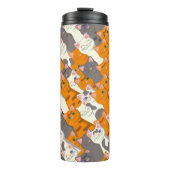 Bouteilles Isothermes Motif en diagonale du chat noir blanc gingembre (Devant)