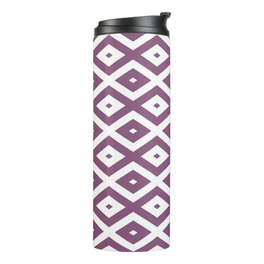 Bouteilles Isothermes Motif en diamant blanc et mauve (Tourné sur la gauche)