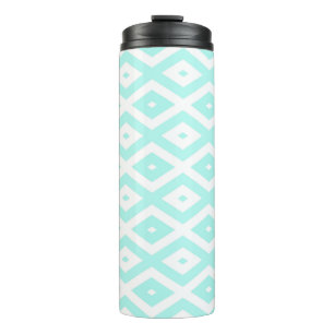 Bouteilles Isothermes Motif en diamant Turquoise et blanc