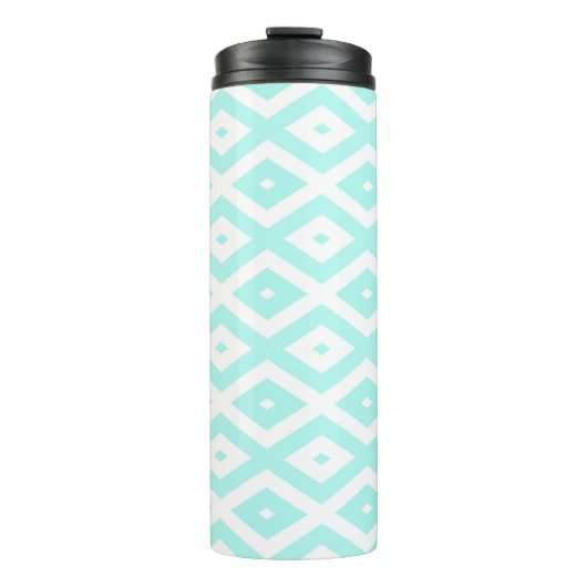 Bouteilles Isothermes Motif en diamant Turquoise et blanc (Devant)