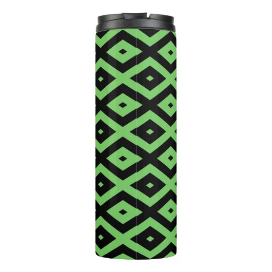 Bouteilles Isothermes Motif en diamant vert citron et noir (Dos)