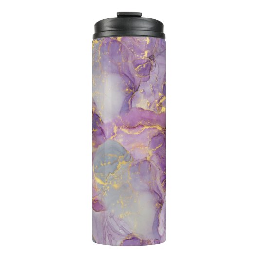 Bouteilles Isothermes Motif en marbre Pastel Lilac, Parties scintillant  (Devant)