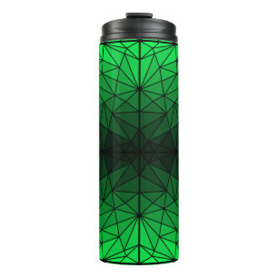 Bouteilles Isothermes Motif en verre tendu 02.Vert.Ligne noire BG