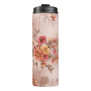 Bouteilles Isothermes motif et fleur sans soudure avec fond de terre, fl