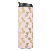 Bouteilles Isothermes Motif et monogramme d'ananas en or (Tourné sur la droite)